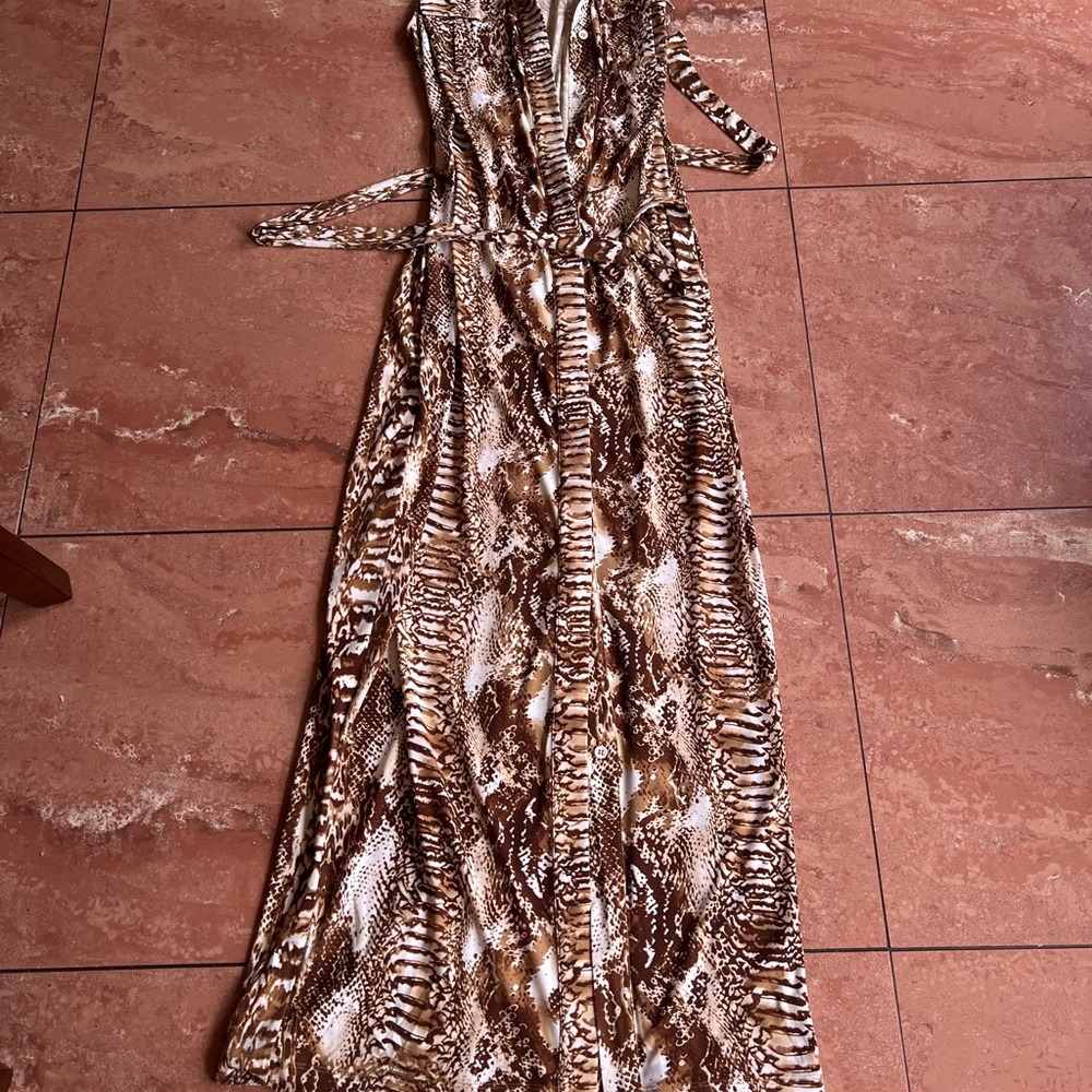 Calvin Klein sleeveless maxi nylon poly  dress size 4